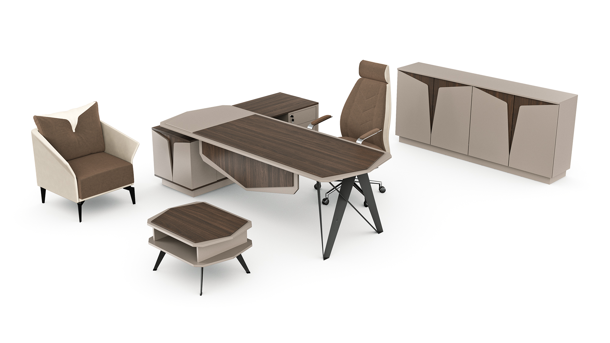 Diagonal Yönetici Masa Takım